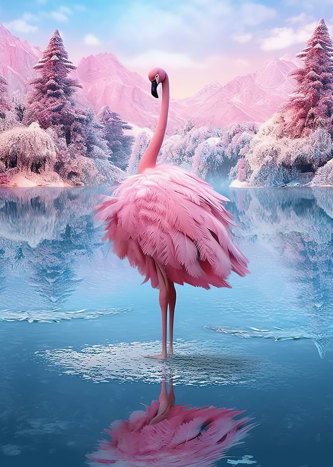 Mountan Landscape Flamingo