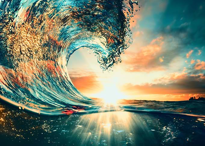 colourful wave in the sea