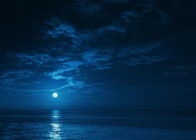 Dark sky and sea