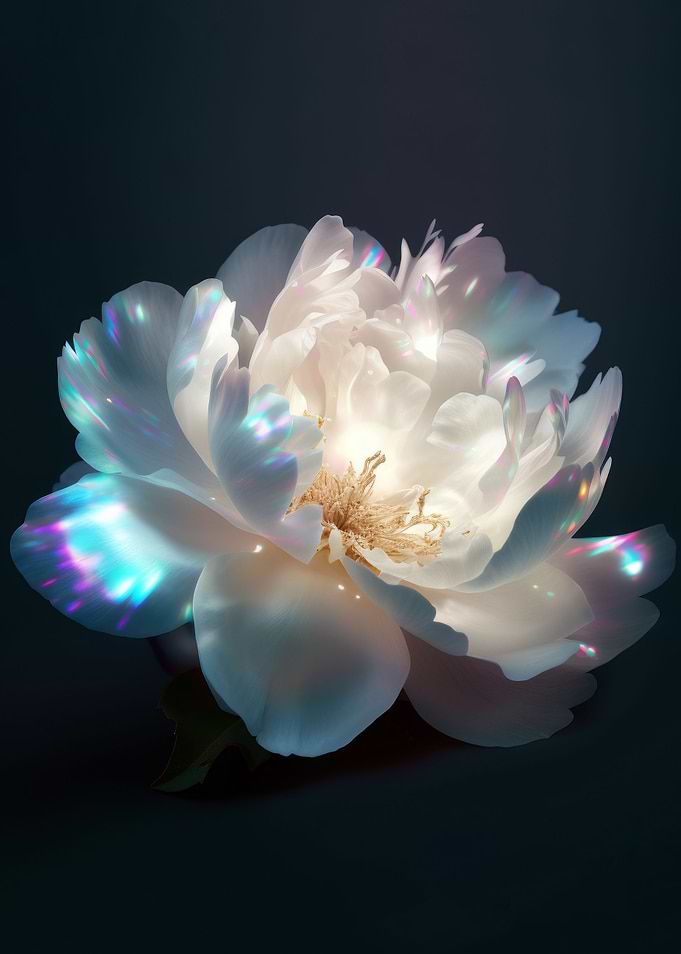 Light white peony flower
