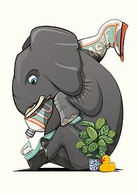 Elephant Brushing Teeth