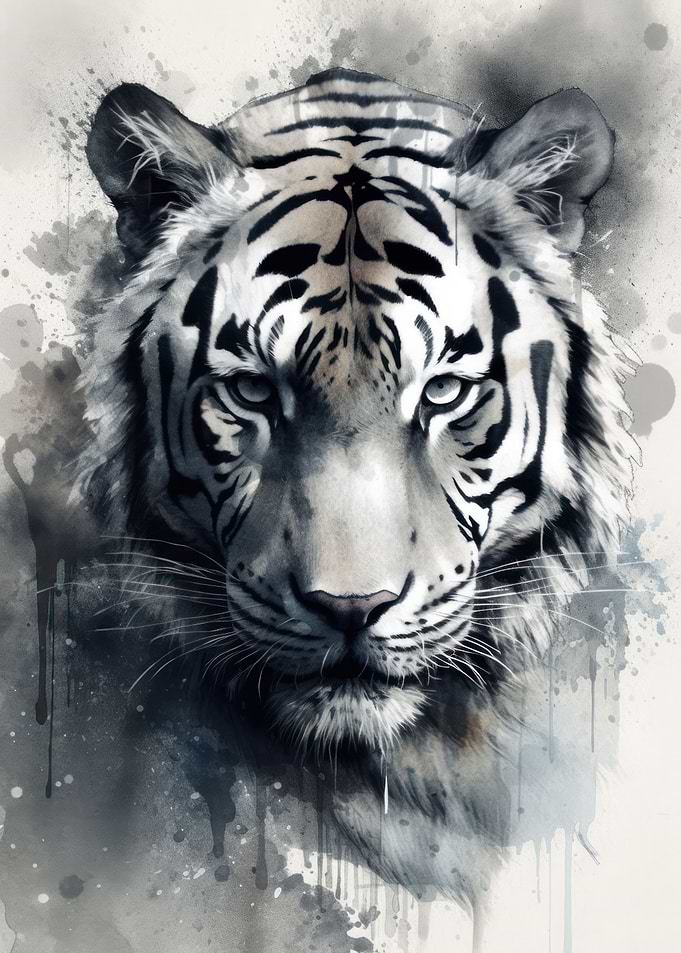 Tiger Beauty Watercolor