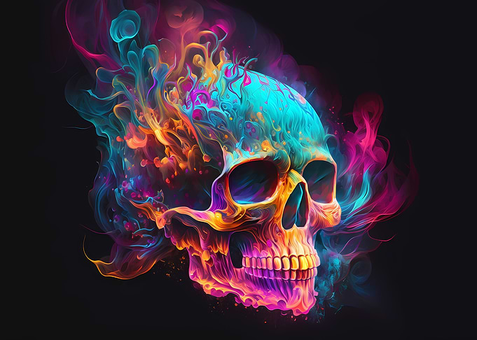 Skull watercolor art