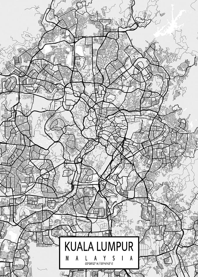 Kuala Lumpur Map Light