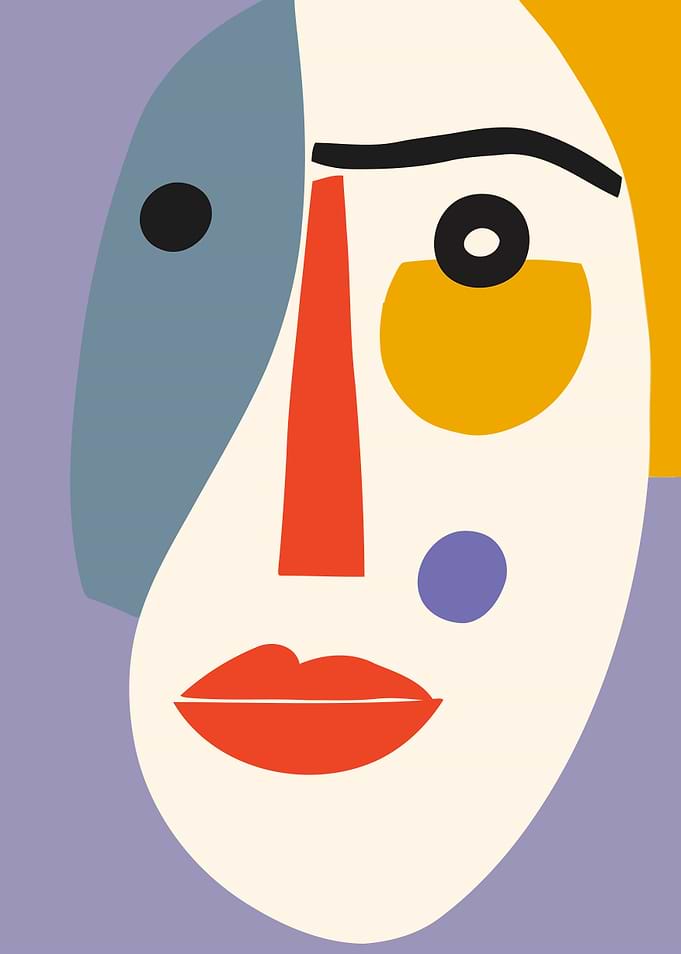 Abstract Face Modern Art