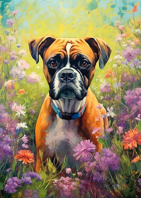 Cute Boxer Puppy — kids room metal wall art