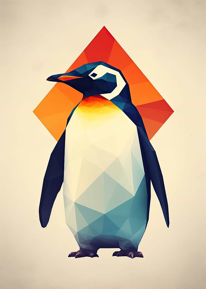 Colorful Abstract Penguin