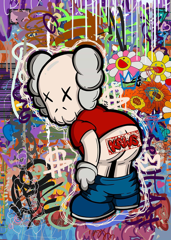 Kaws abstract graffiti
