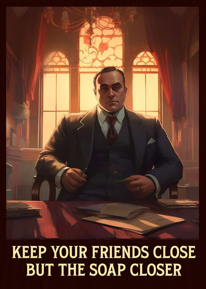 Funny Bathroom Mafia Art