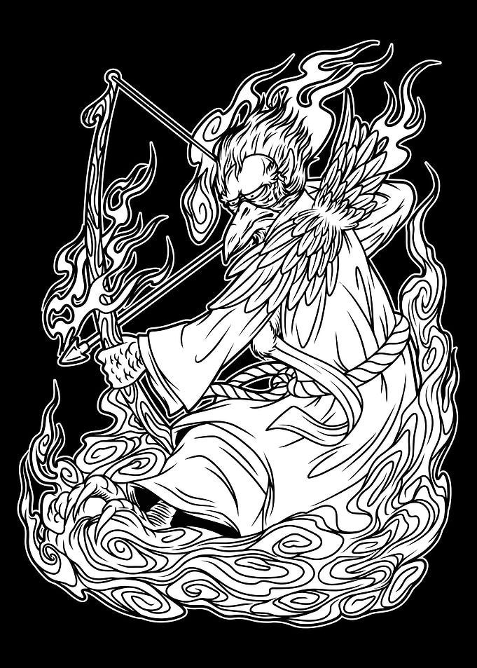 Tengu Mythology BnW