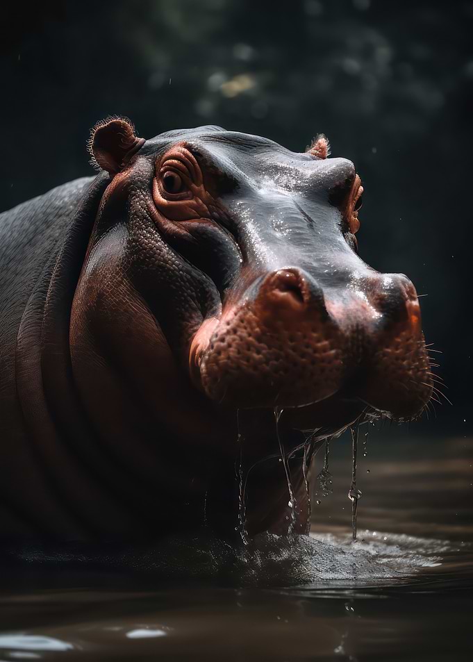 Powerful hippopotamus