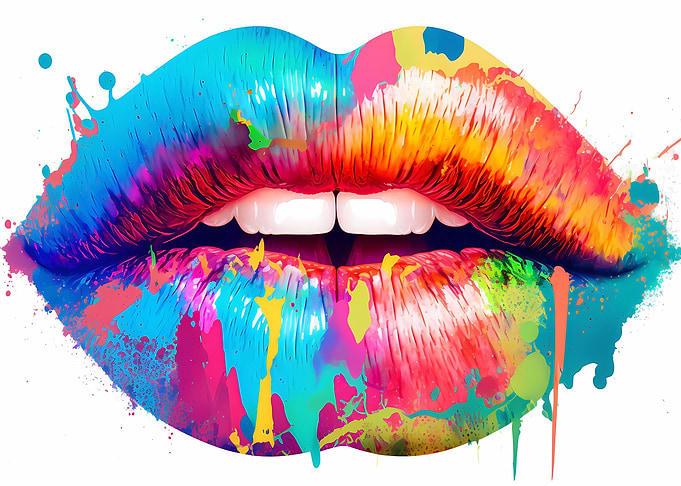 Lips watercolor art
