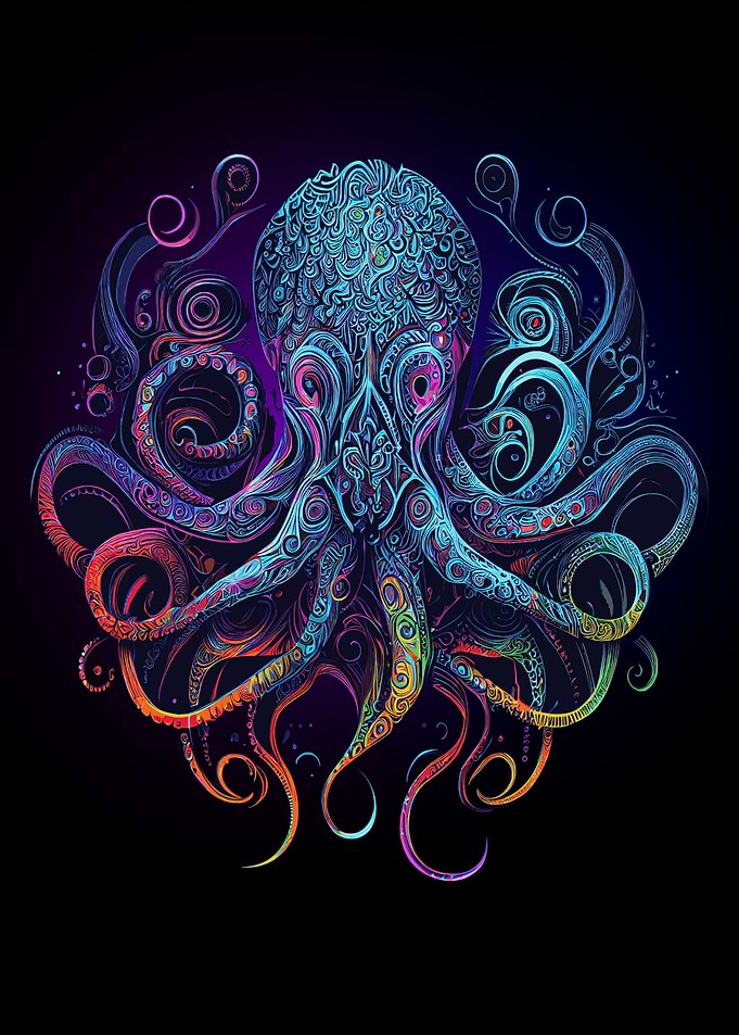 Colorful Kraken Octopus