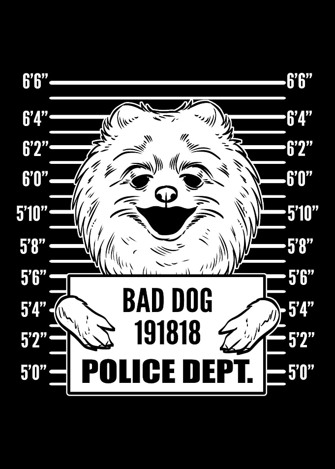 Mugshot Pomeranian Pun Mak