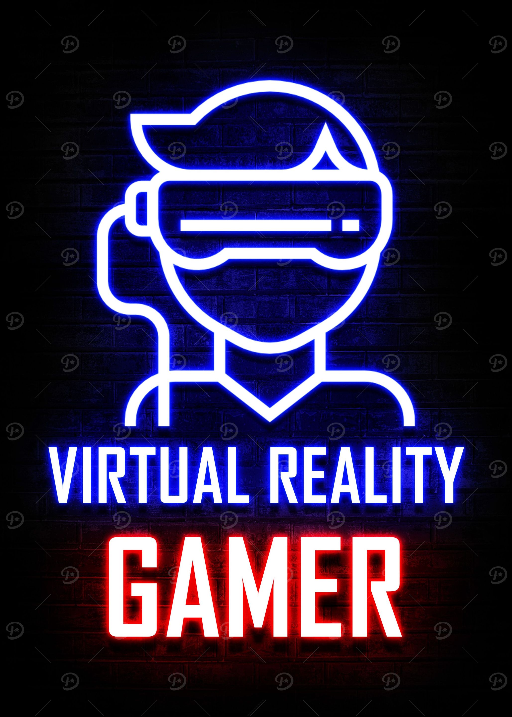 VR Gamer Neon Quotes