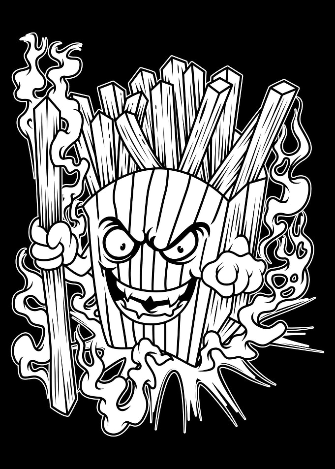 Fredfries BnW Illustartion