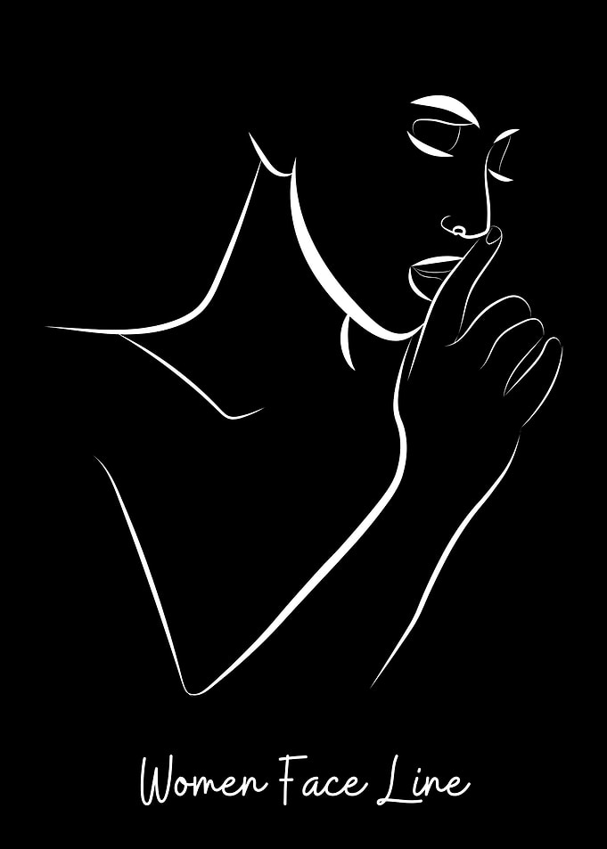 Abstract Women Face Line
