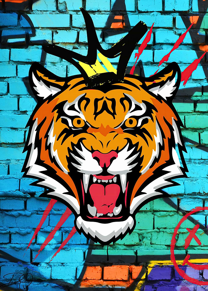 Fangs Graffiti Art Colors
