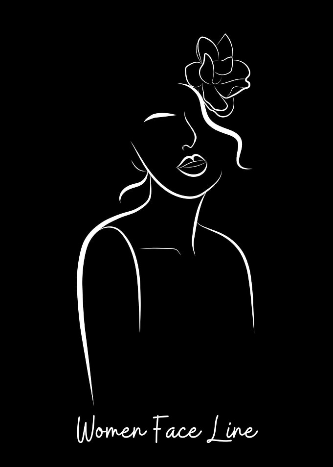 Abstract Women Face Line