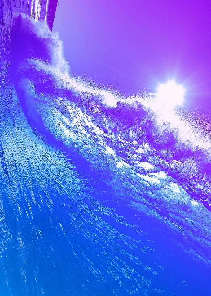 big waves and sun