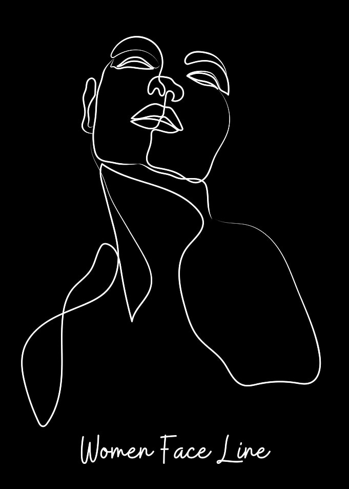 Abstract Women Face Line