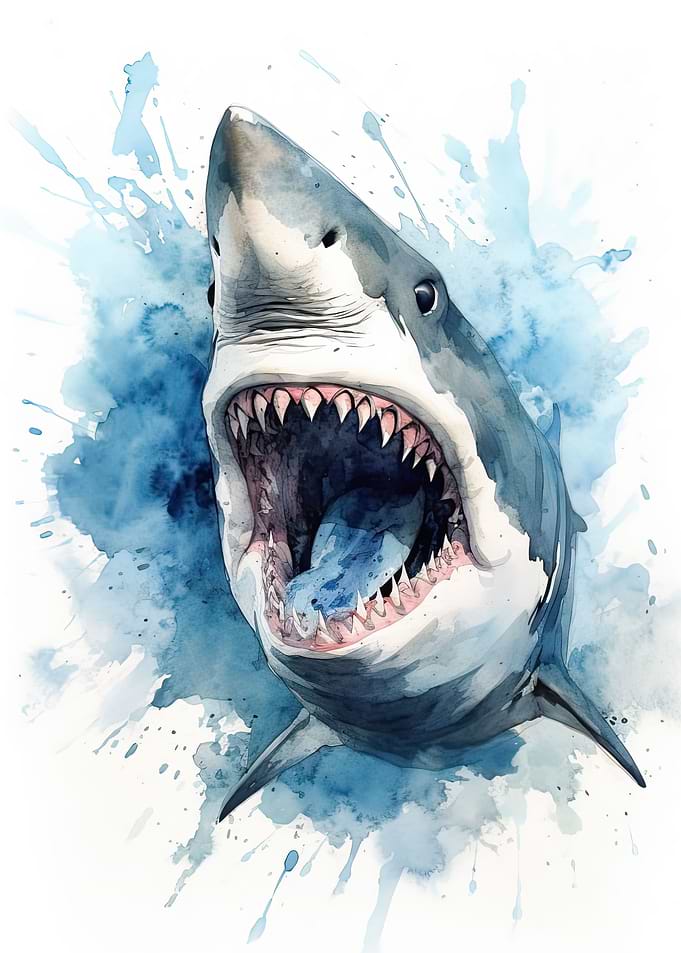 Shark Watercolor