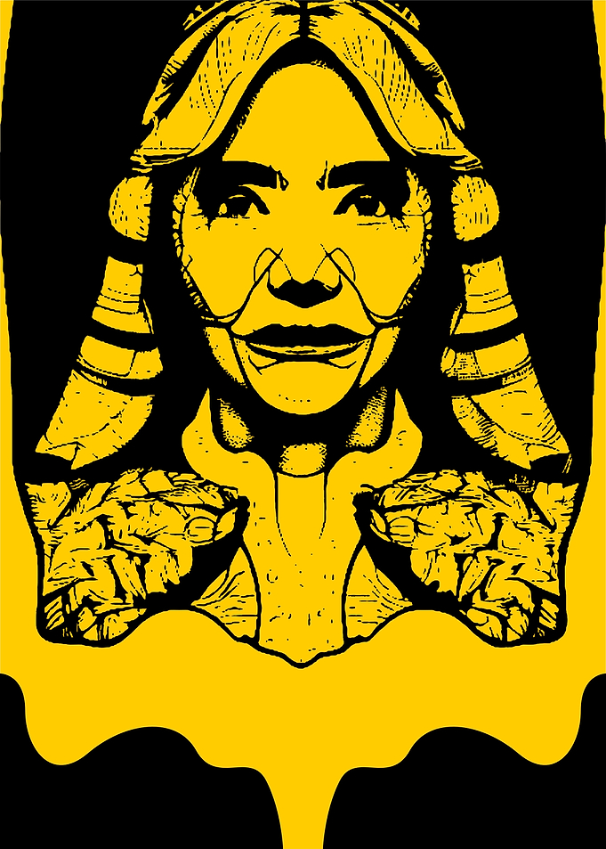 Lone Art of Old Nun Woman