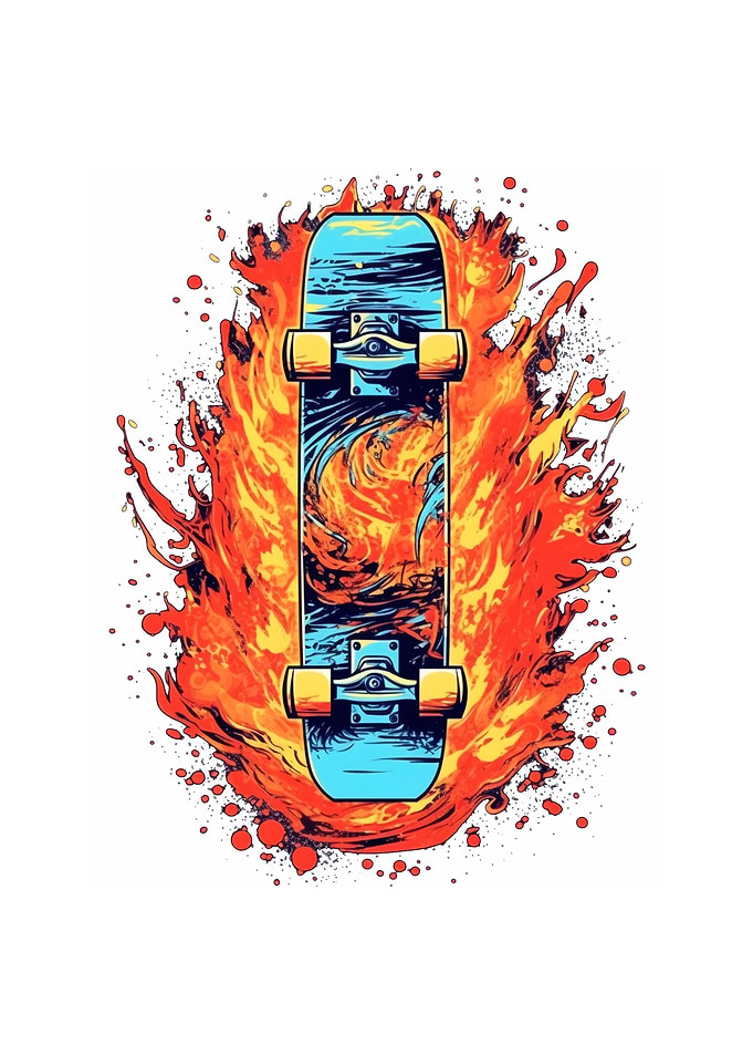 Skateboarding Flaming