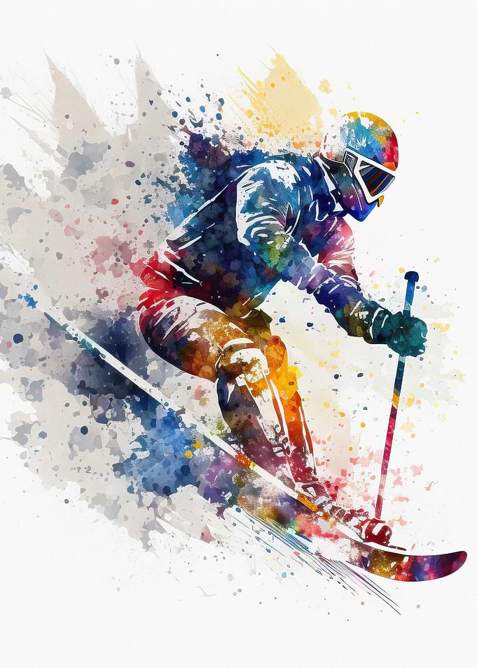 Sports skiing creative