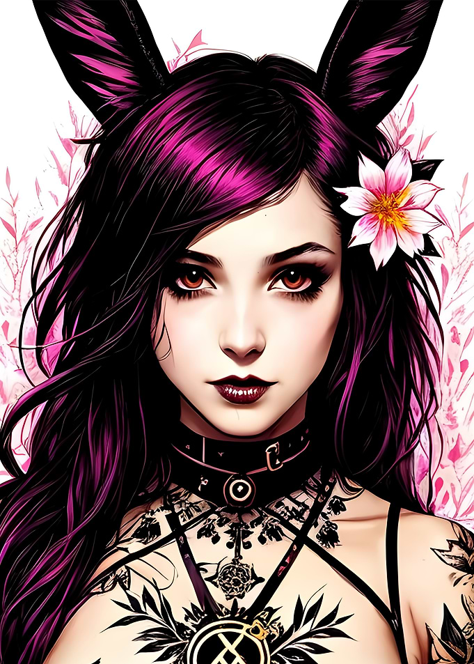 Gothic anime beauty