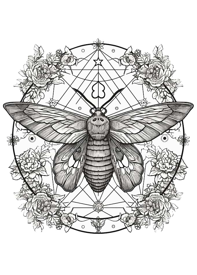Gothic Moth Painting