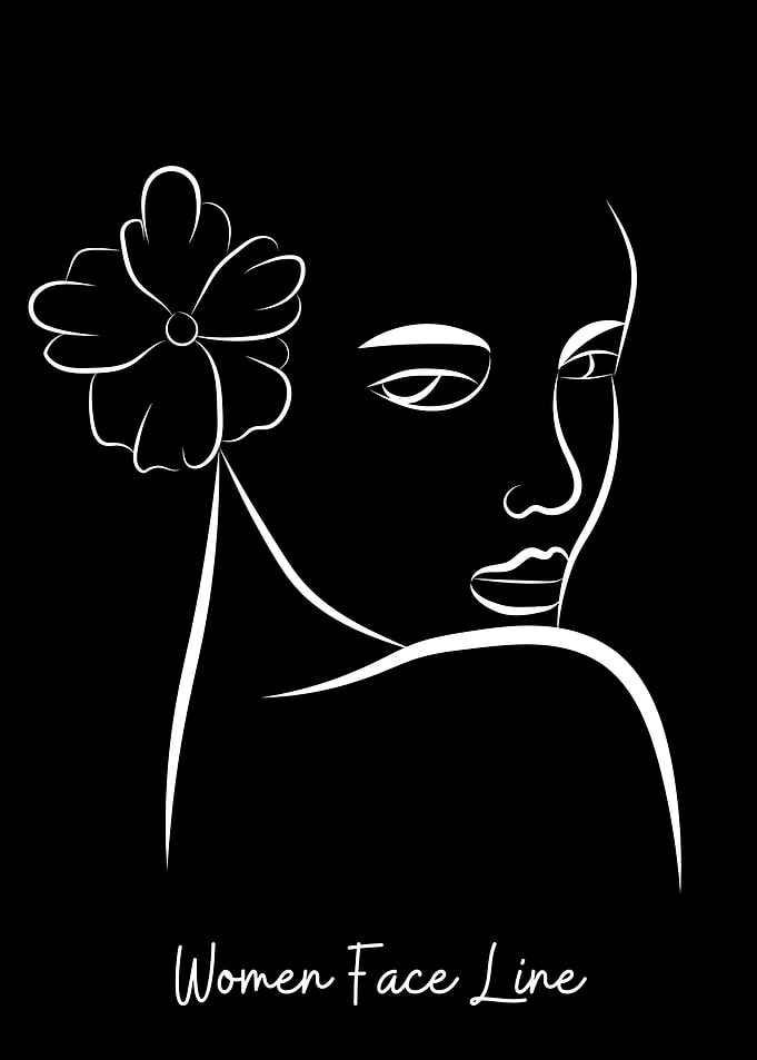 Abstract Women Face Line