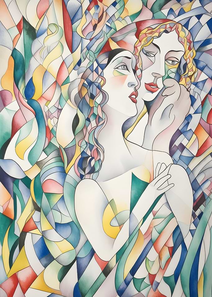 Abstract Art Two Women