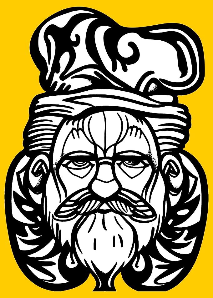 Noble Old Man Line Art