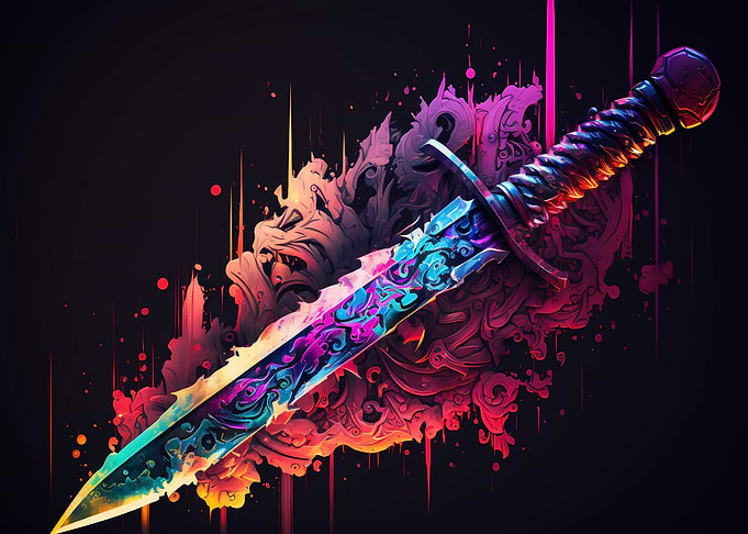 Dagger watercolor art