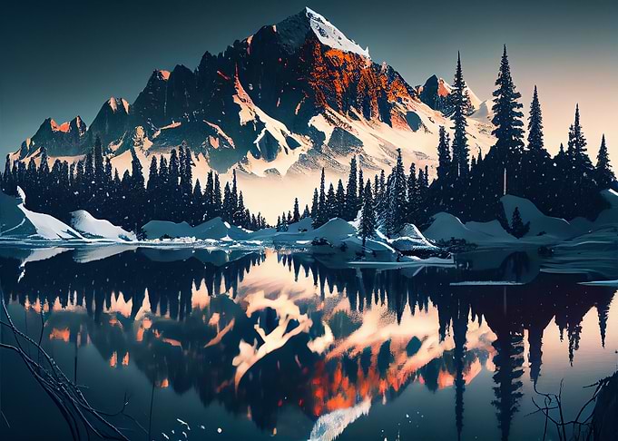 Reflection of mountains