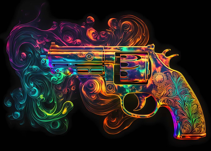 Gun watercolor art