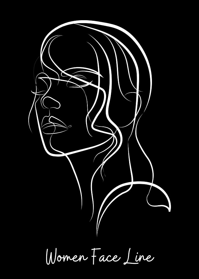 Abstract Women Face Line