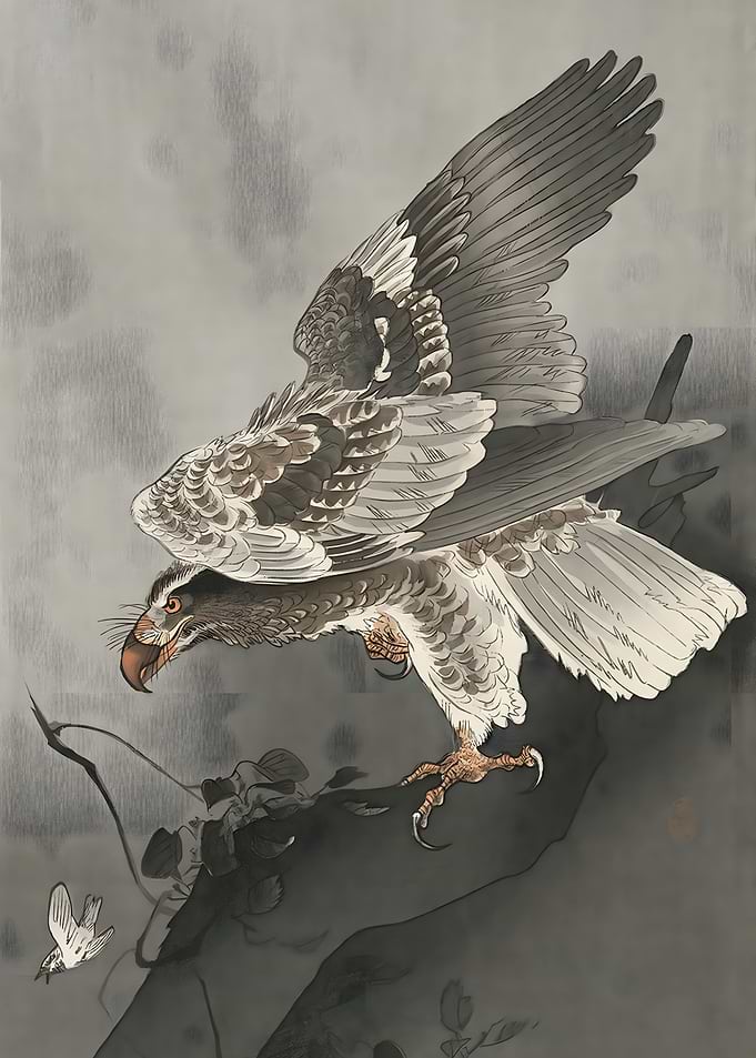 Eagle lurking at a prey