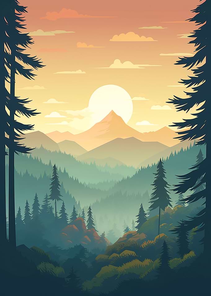 Forest by Sunset Nature
