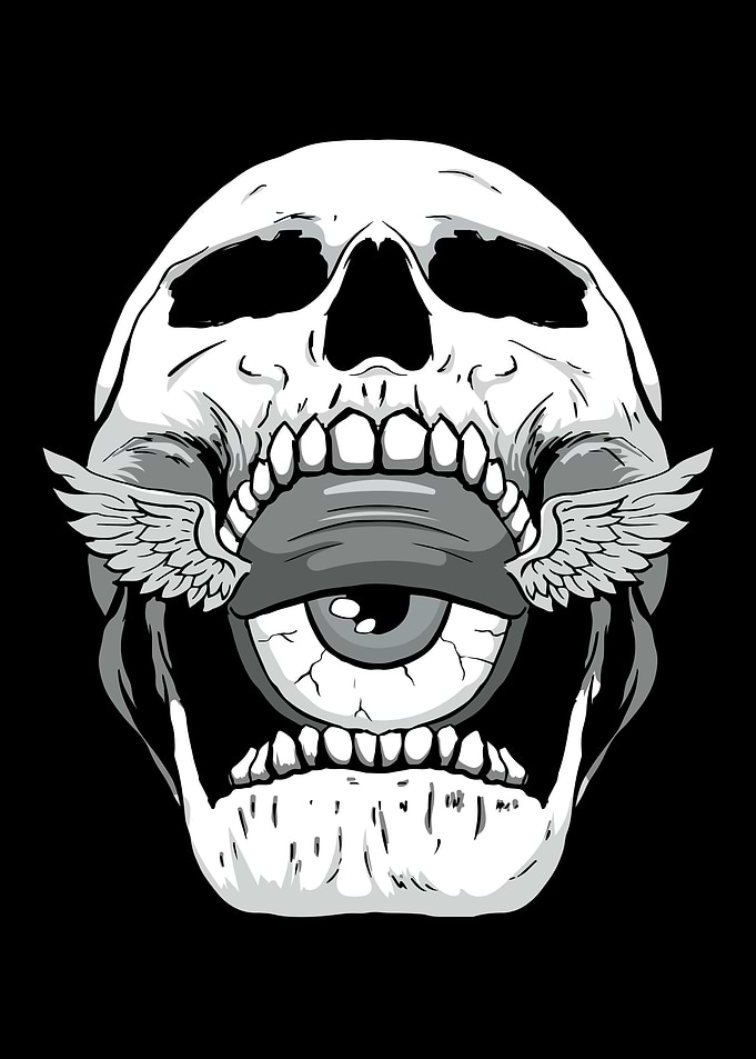 Weirdcore Aesthetic Skull