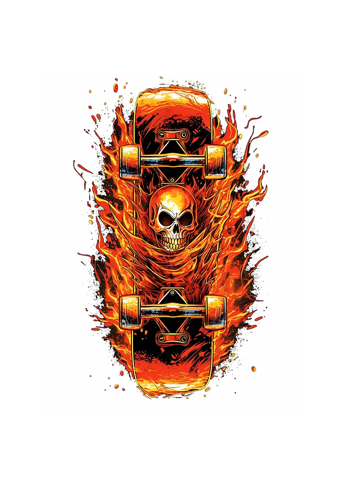 Skateboarding Flaming