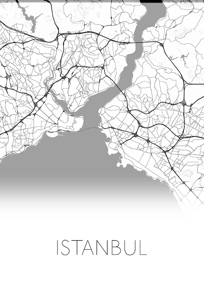 Istanbul black white map