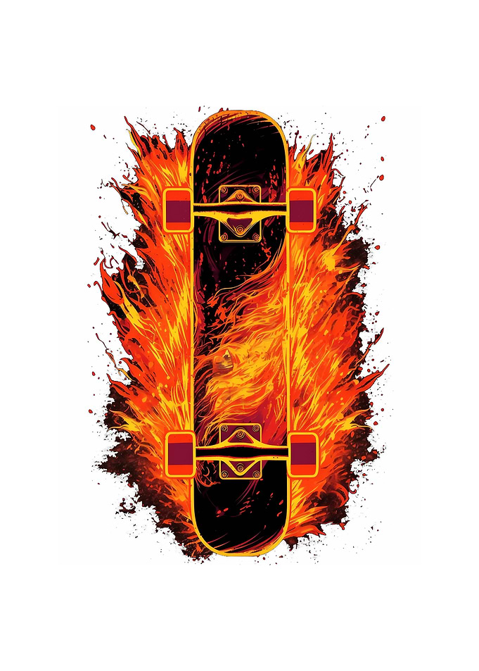 Skateboarding Flaming