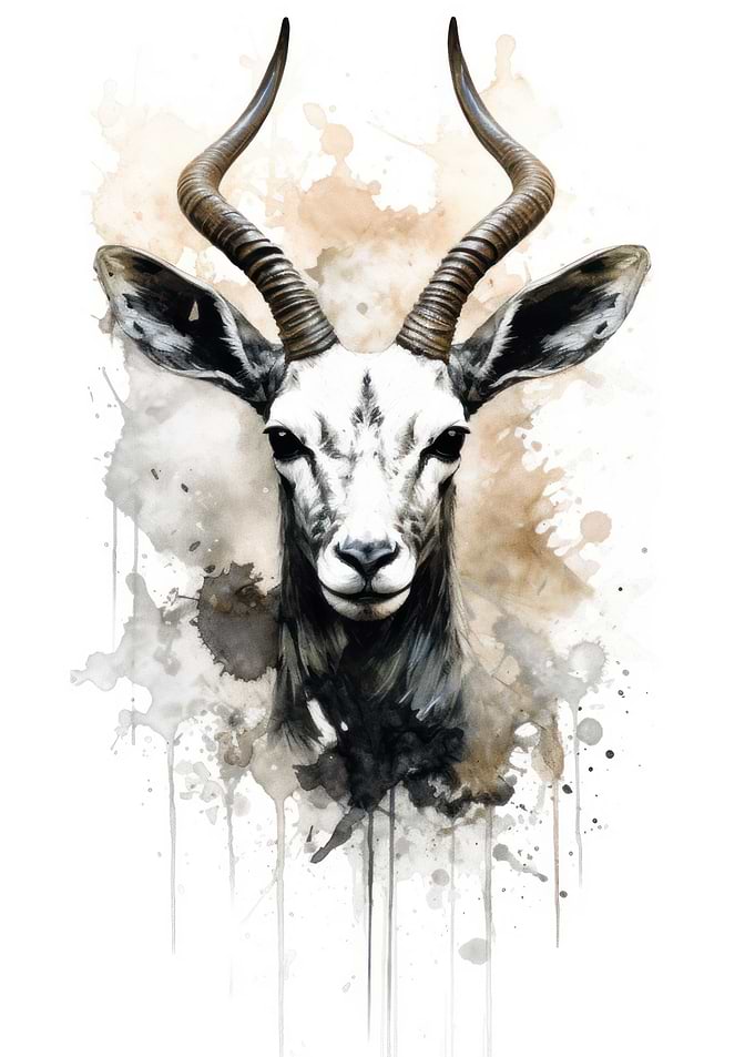Gazelle Beauty Watercolor