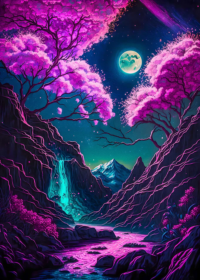 Neon Cherry Blossom
