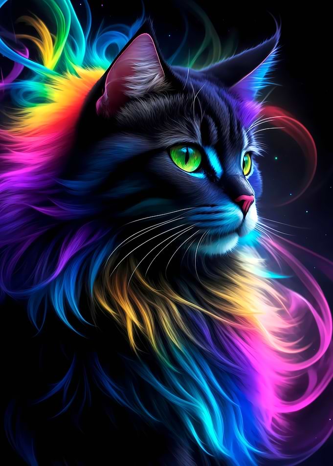 Fantasy Black Furry Cat