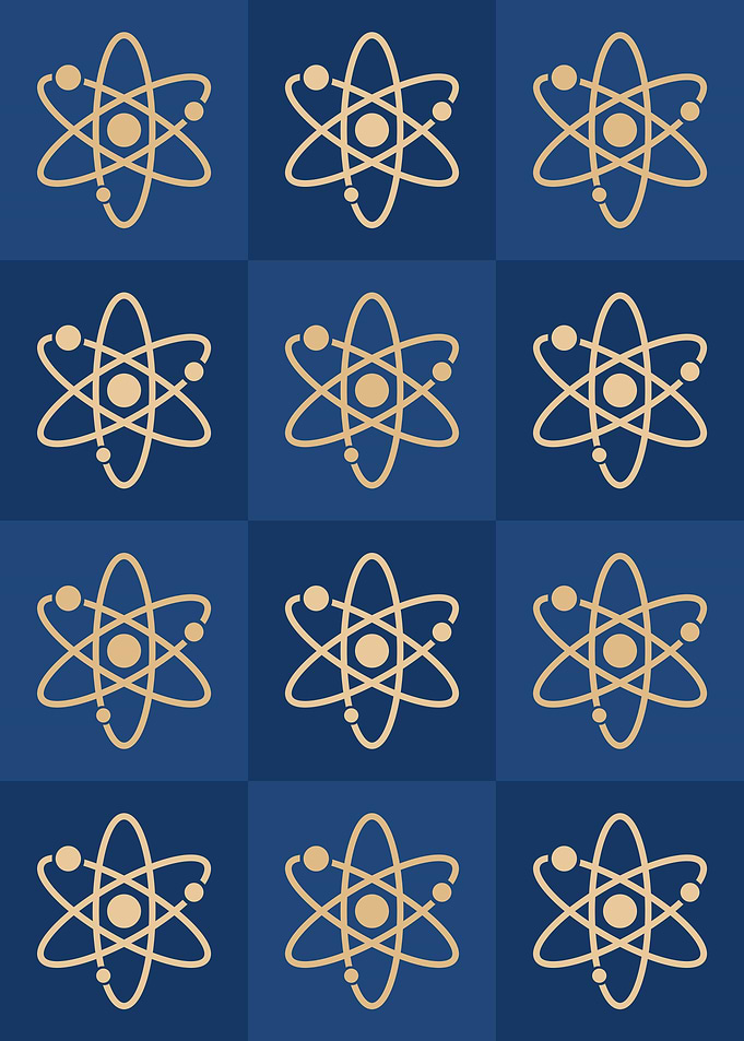 Atom Science Icons Pop Art