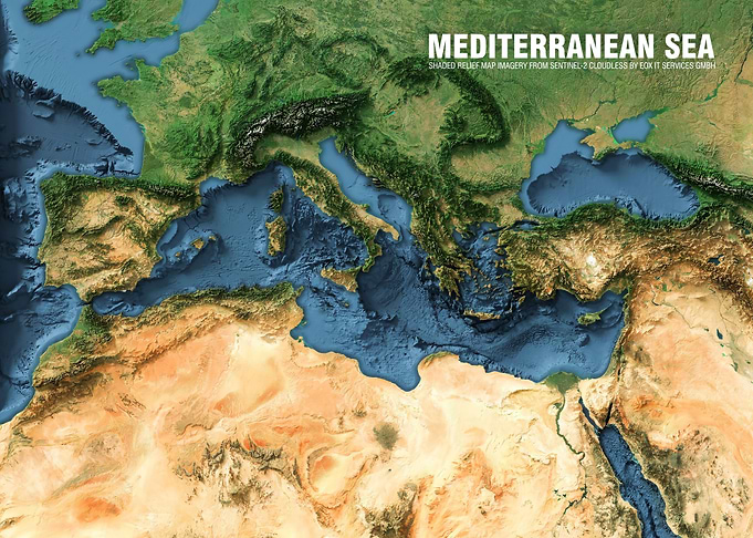 Mediterranean sea relief