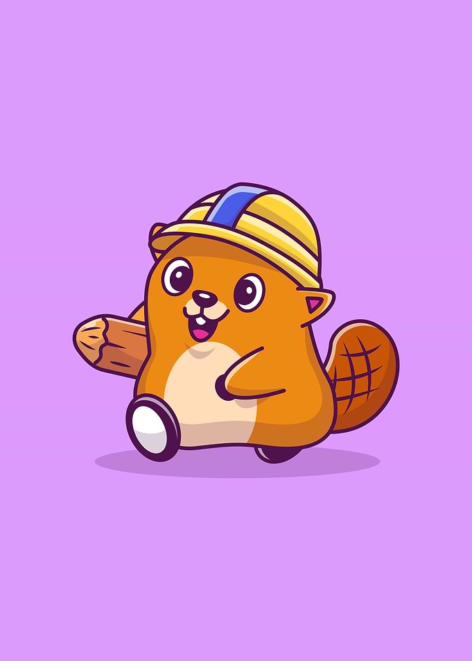 Cute Beaver Construction
